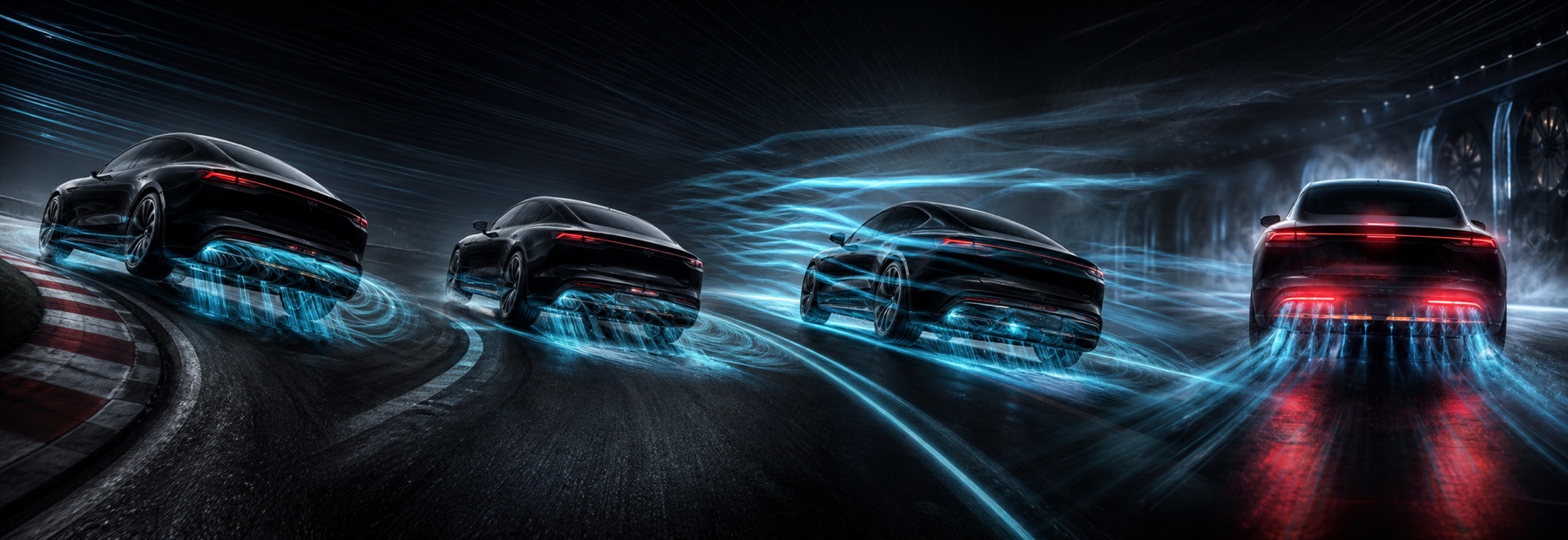 Performance EV in cornering, acceleration, crosswind, and emergency braking scenarios